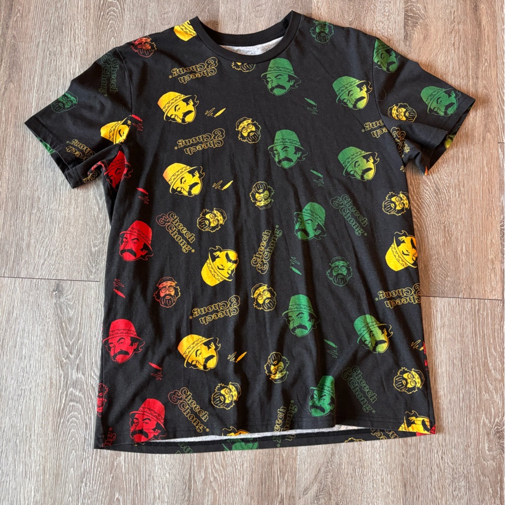 Cheech & Chong. Graphic Print Black T-Shirt XL Youth / Teen